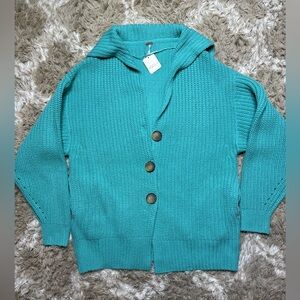 NWT Free People Swim Too Deep Cotton Blend Oversized Cardigan Sweater